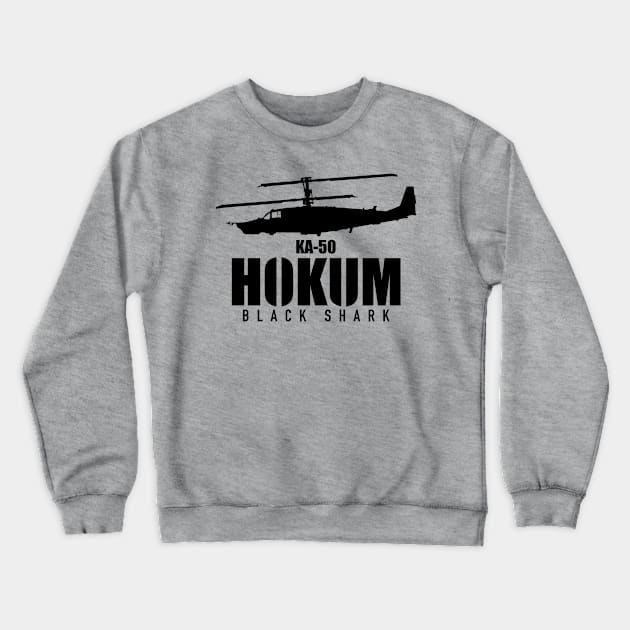 KA-50 Hokum Black Shark Crewneck Sweatshirt by Tailgunnerstudios